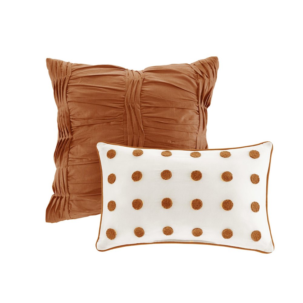 Cotton Jacquard Comforter Set with Euro Shams and Throw Pillows