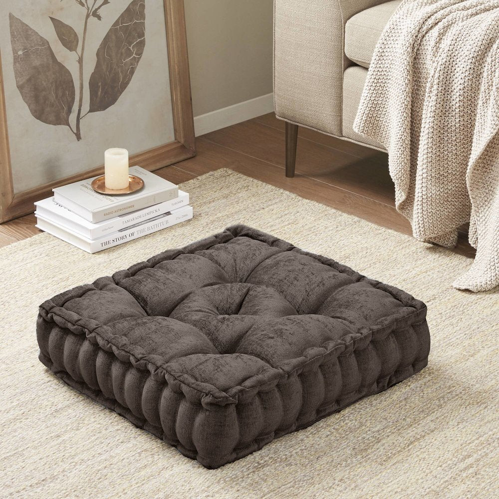 Azza Poly Chenille Square Floor Pillow Cushion Compress Pack