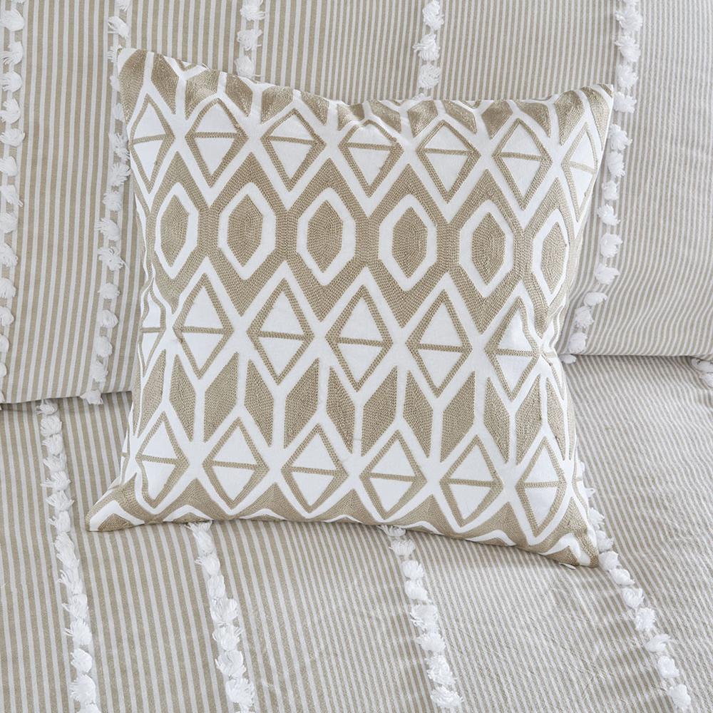 Embroidered Cotton Square Decorative Pillow