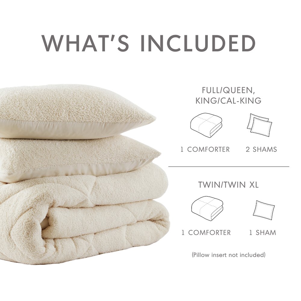Double Diamond Quilted Teddy Comforter Set