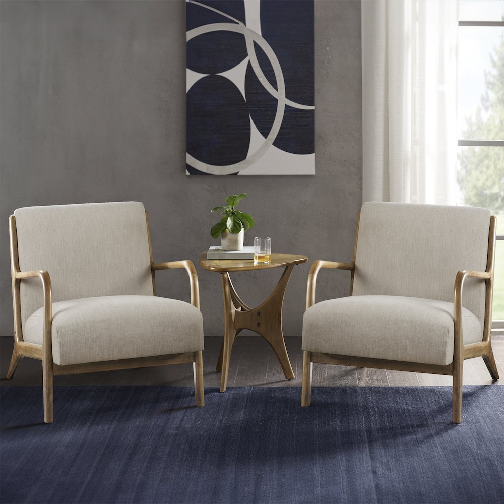 Novak Lounge Chair Set of 2 in Cream