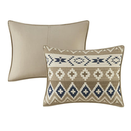 Montana Printed Cotton Oversized Quilt Mini Set, Tan color