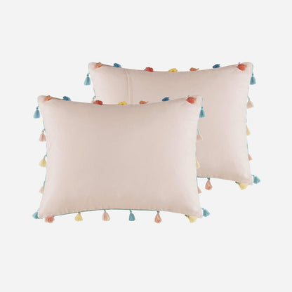 Tassel Comforter Set with Heart Shaped Throw Pillow