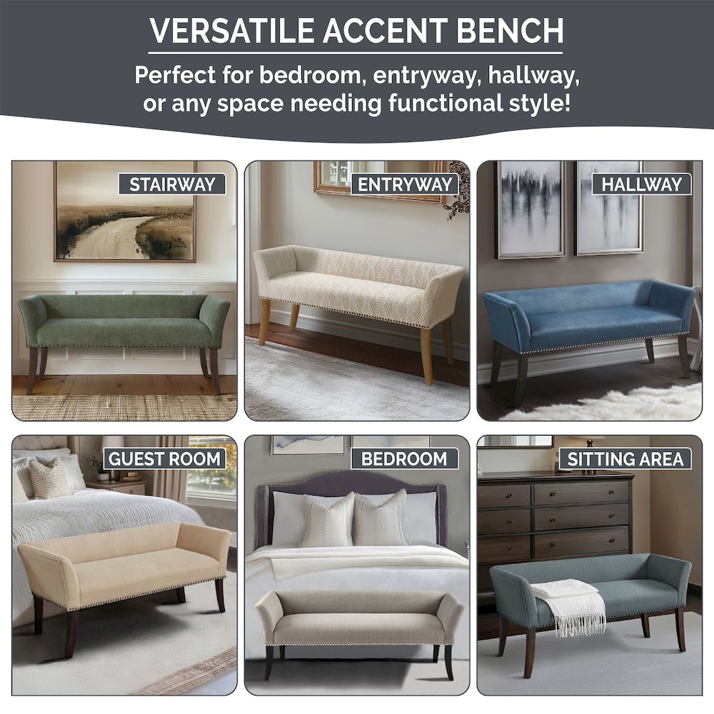 Welburn Accent Bench in Green Color