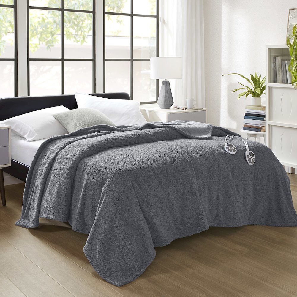 Dream Soft Heated Blanket, Grey color