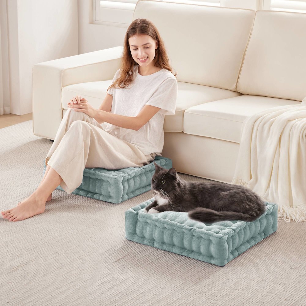 Azza Poly Chenille Square Floor Pillow Cushion Compress Pack
