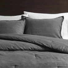 Hudson Twill Washed Comforter Set, Grey color