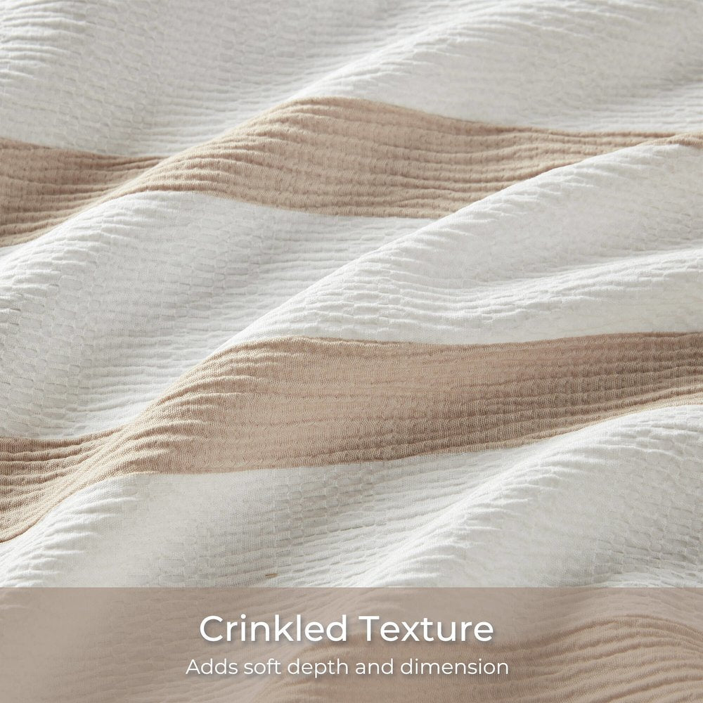 Merritt Yarn-dyed striped comforter, Taupe color