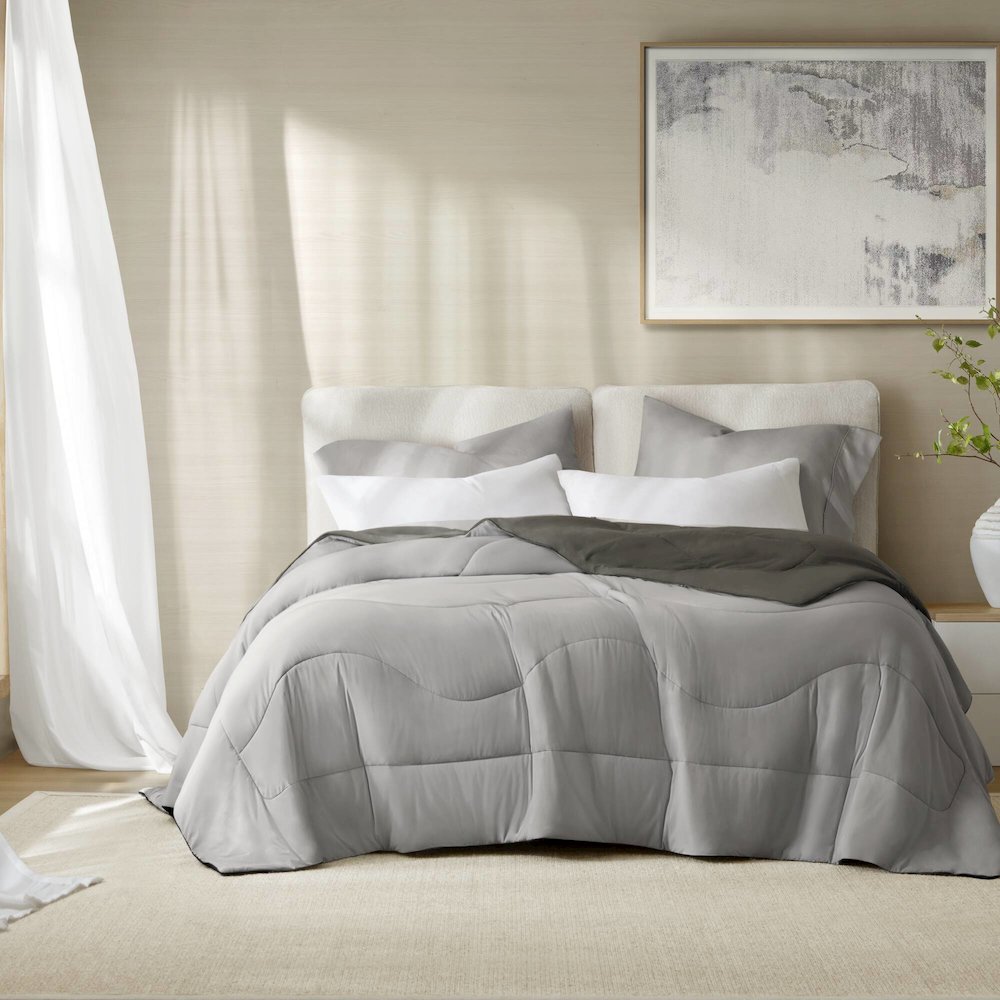 Reversible Tencel Comforter Blanket, Gray color