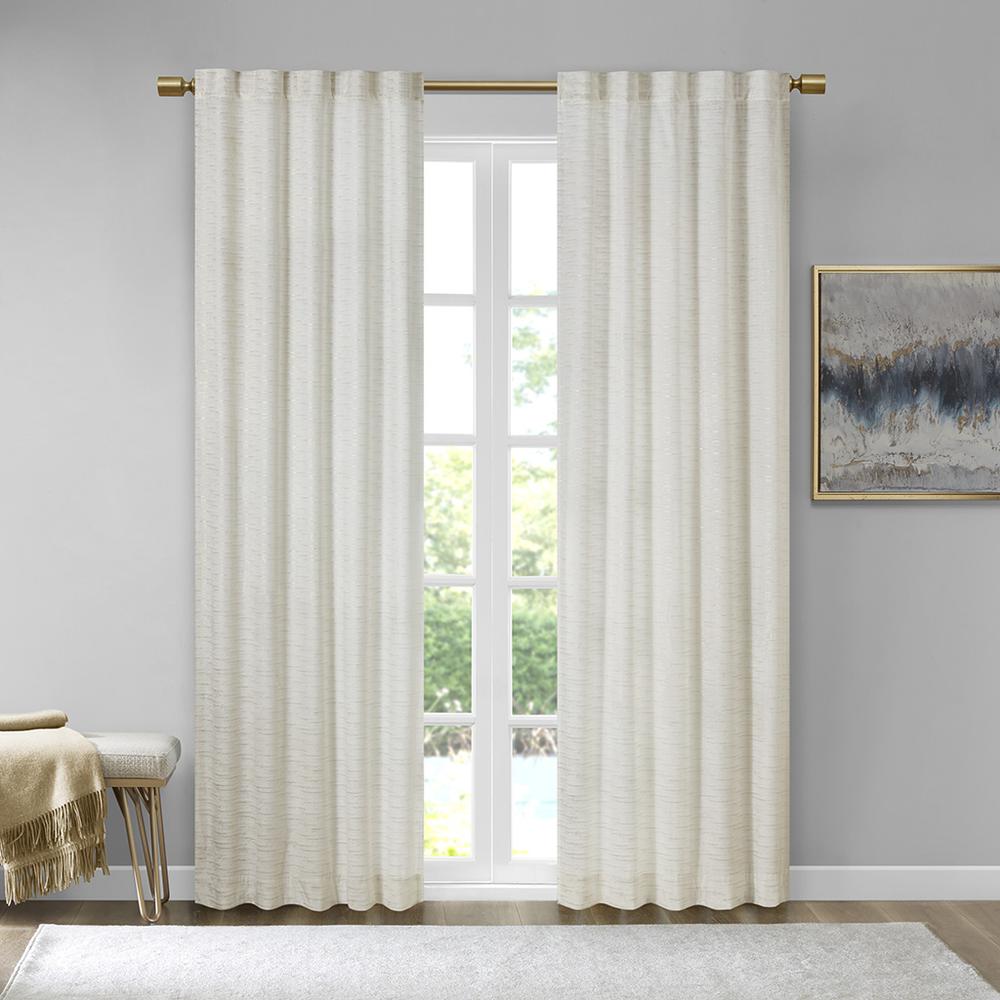 Metallic Printed Poly Velvet Rod Pocket/Back Tab Window Panel Pair