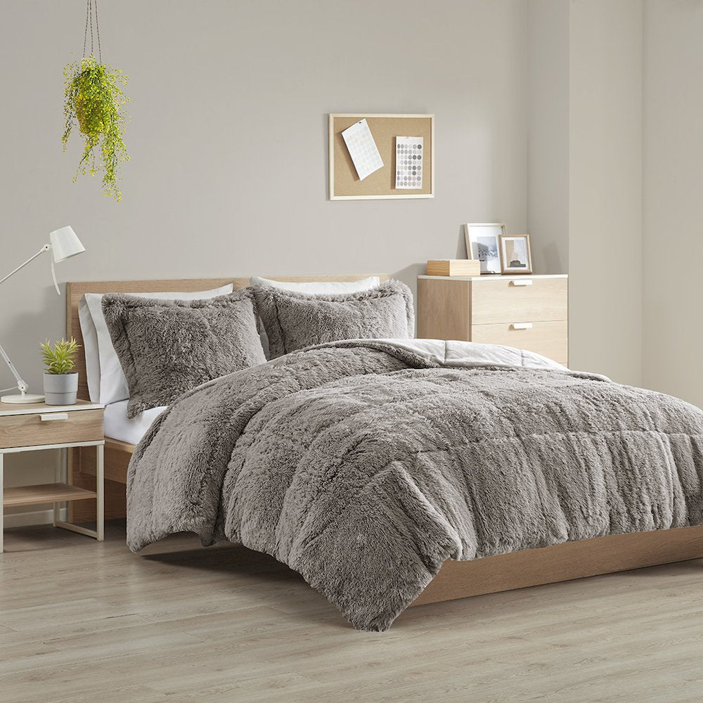 Malea Shaggy Faux Fur Comforter Mini Set
