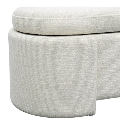 Fully Upholstered Oval Storage Bench with Soft-Close Lid
