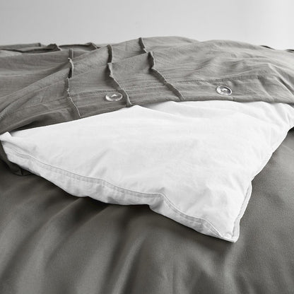 Porter Soft Washed Pleated Duvet Cover Set, Grey color
