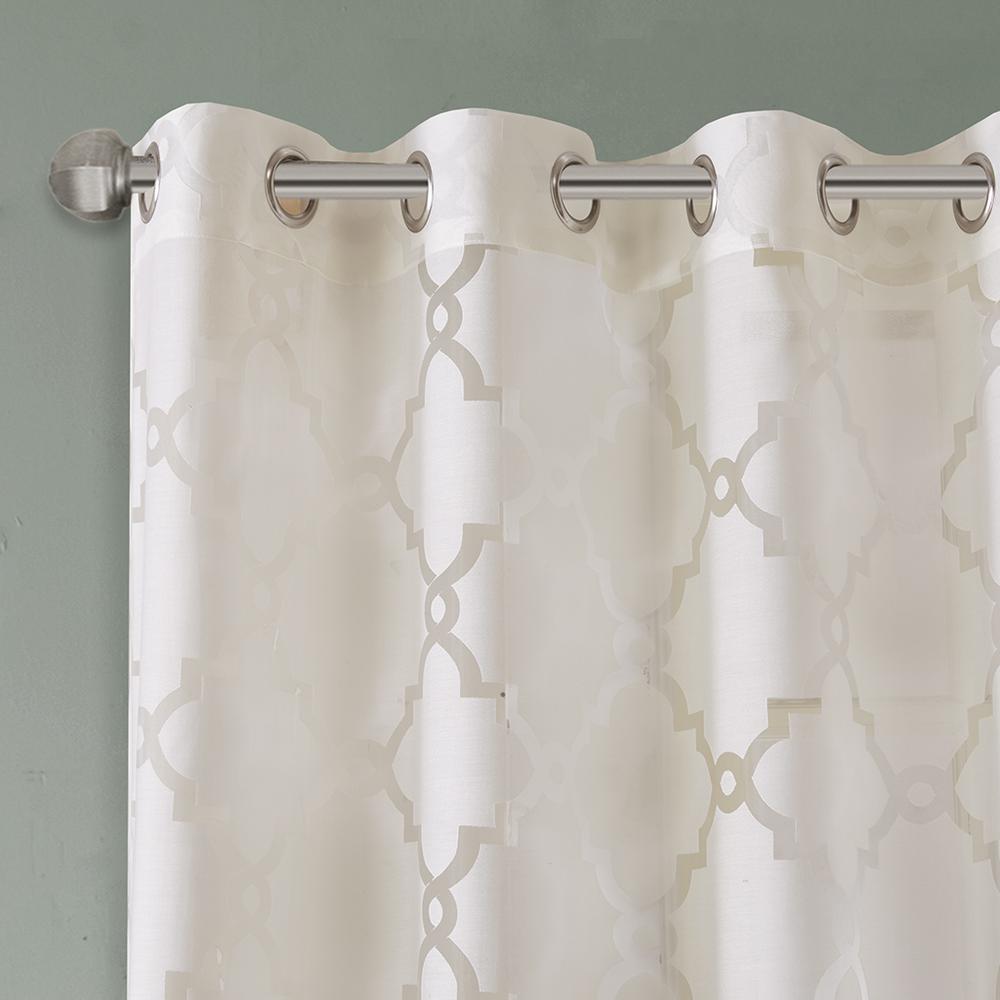 Fretwork Burnout Sheer Curtain Panel