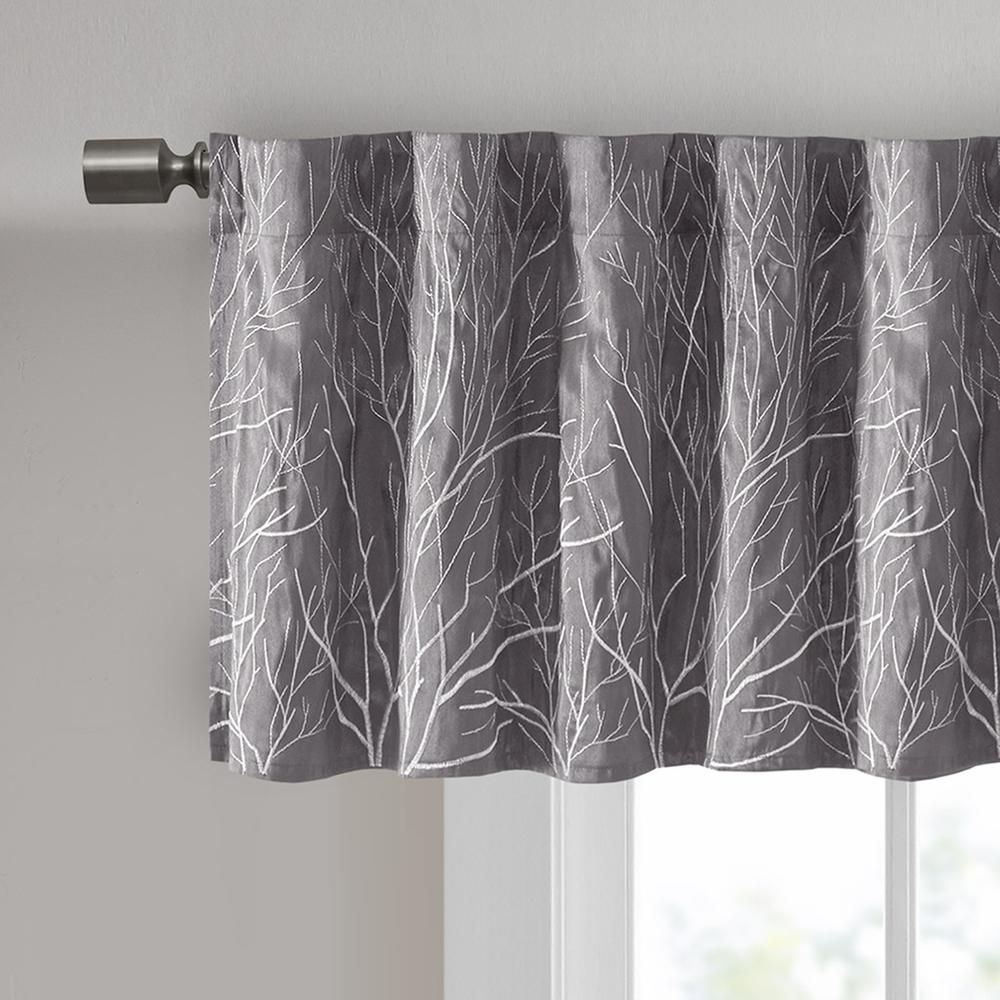 Faux Silk Embroidered Window Valance