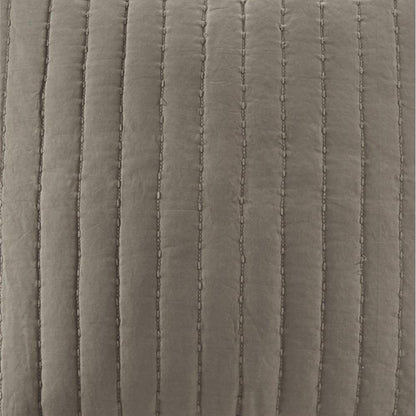Camila Cotton Quilted Euro Sham, Taupe color