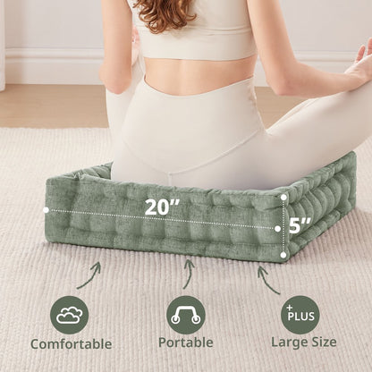 Azza Poly Chenille Square Floor Pillow Cushion Compress Pack
