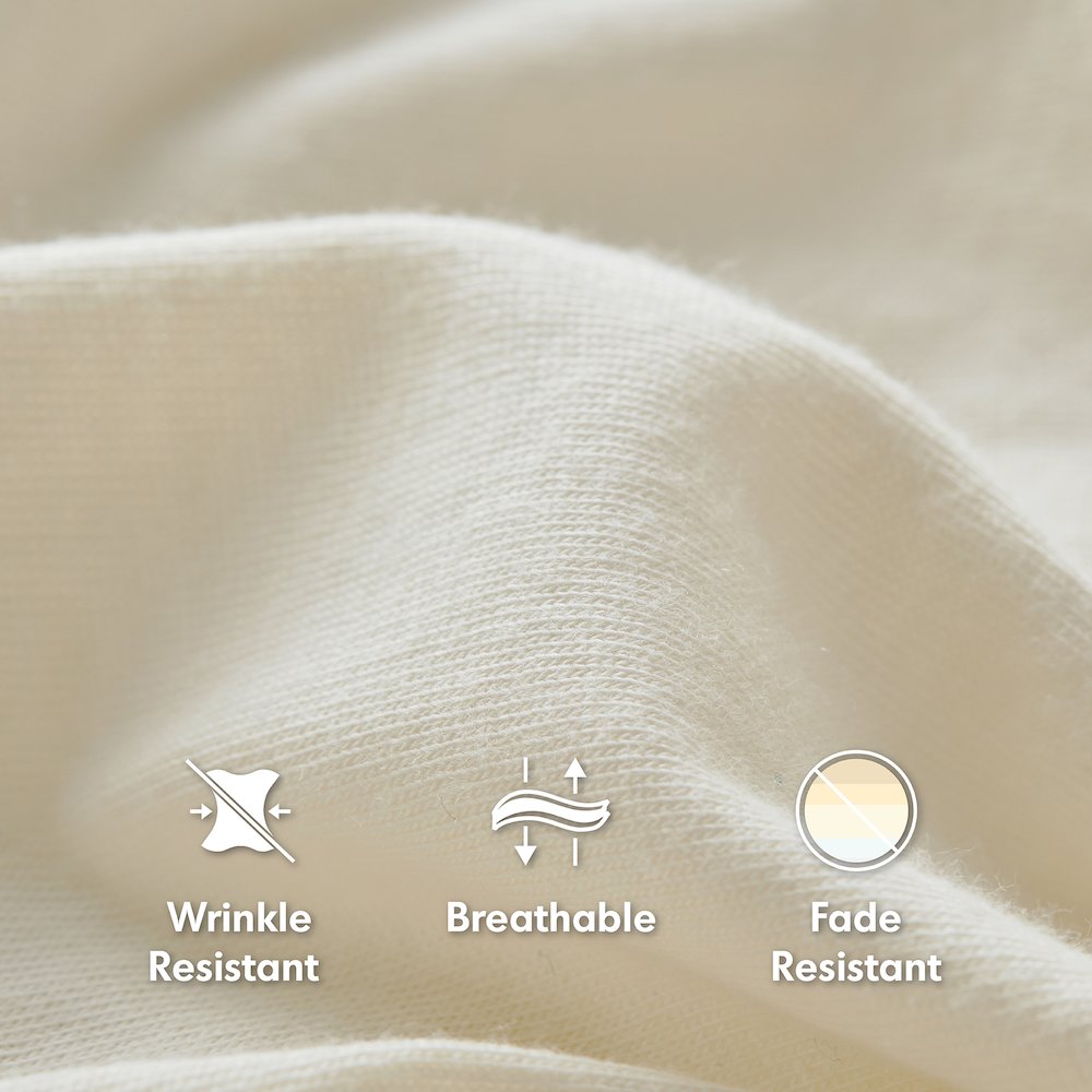 Cotton Blend Jersey Knit All Season Sheet Set, Cream color