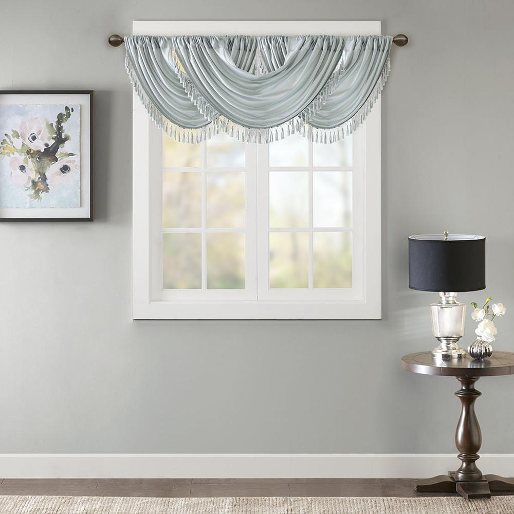 Faux Silk Waterfall Embellished Valance
