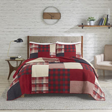 Sunset Oversized Cotton Quilt Mini Set, Red color