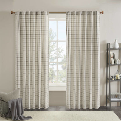 Anaheim Plaid Rod Pocket and Back Tab Curtain Panel with Fleece Lining