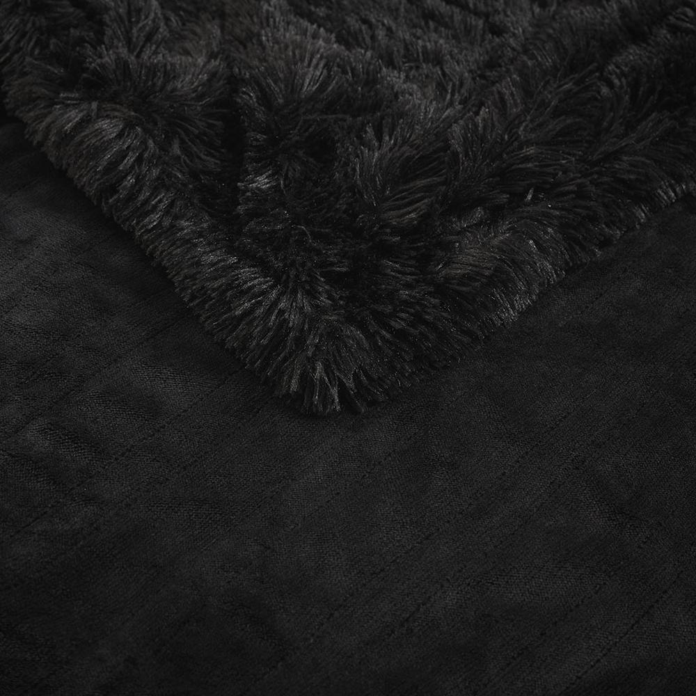 Shaggy Faux Fur Heated Throw
