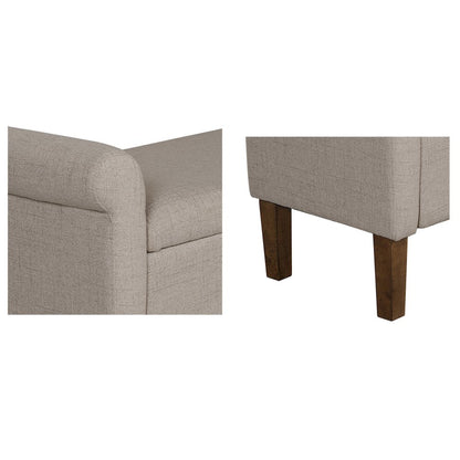 Aubrey Upholstered Storage Bench, Cream color