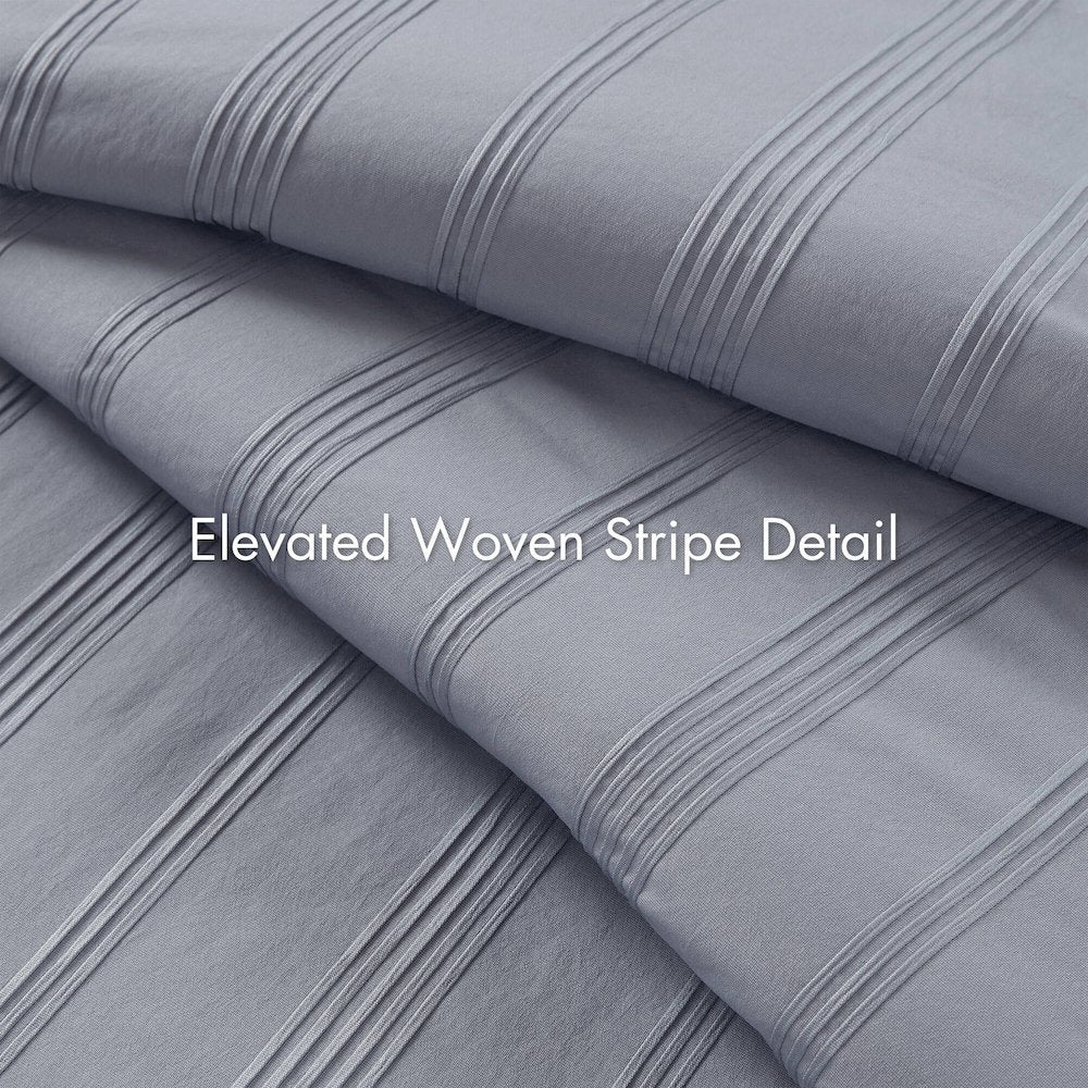 Logan Woven Striped Comforter Set, Blue/Grey color