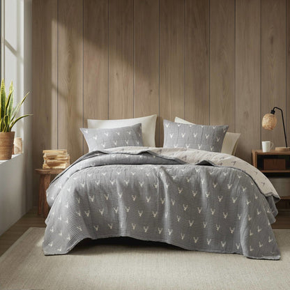 Keystone Coverlet Set, Grey color