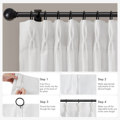 Emery 300gsm poly linen with 7 pinch pleat per pc