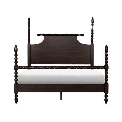 Beckett Turned Wood Spindle Bed, Morocco Brown color