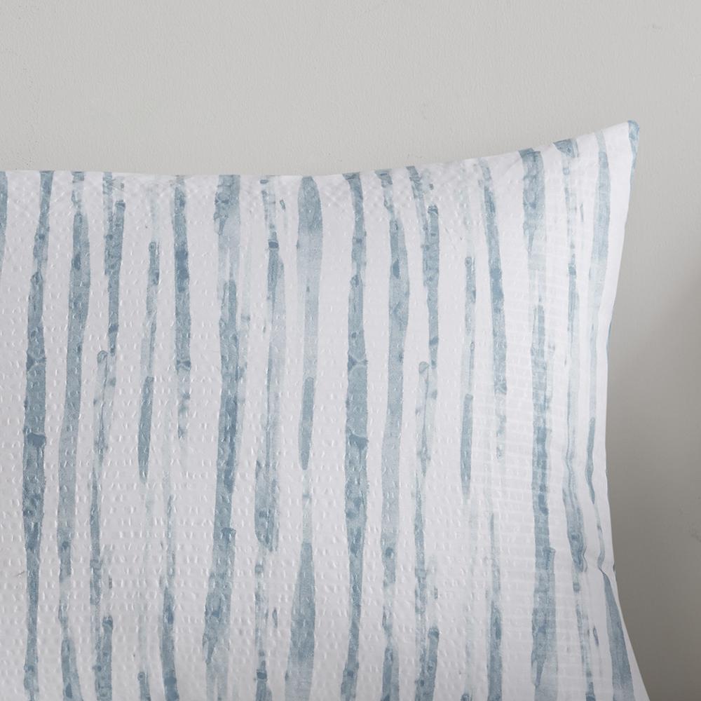 4 Piece Oversized Reversible Seersucker Comforter Set