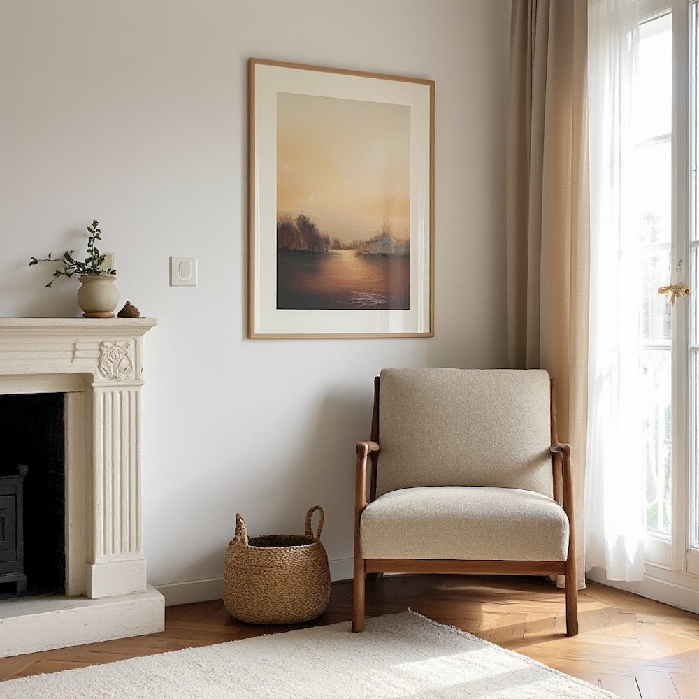 Gray Accent Chair with Rubber Solid Wood Frame for Living Room or Bedroom