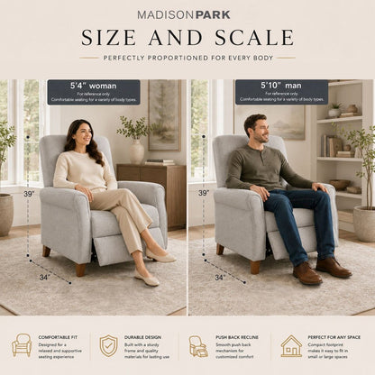 Marena Upholstered Manual Push Back Recliner