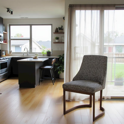 Set of 2 Gray Modern Dining Chairs with Metal Frame for Dining Room