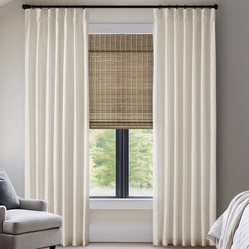 Emery 300gsm poly linen with 7 pinch pleat per pc