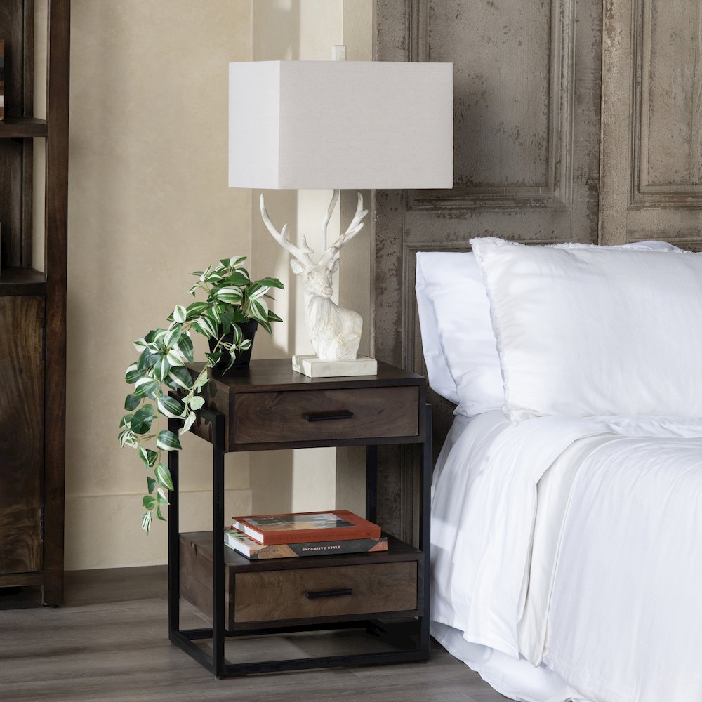 27.75"H Resin Table Lamp With Linen Shade
