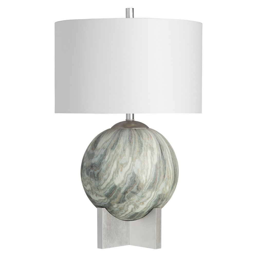 29.5"H Ceramic + Wood Table Lamp