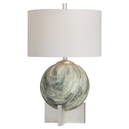 29.5"H Ceramic + Wood Table Lamp
