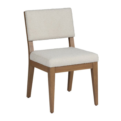 Textured Cream Upholstered Dining Side Chair