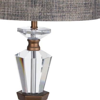 36"H Crystal & Metal Table Lamp With Shade