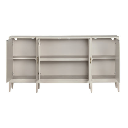 75.5" Beige With A Yellow Undertone 4-Door Media Credenza