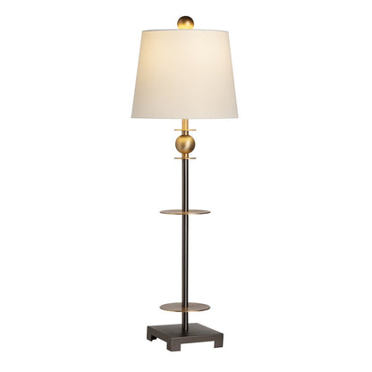 Set Of 2 Metal Buffet Lamp With Linen Shade