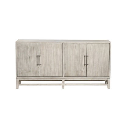 68" Cream Solid Wood 4-Door Media Credenza