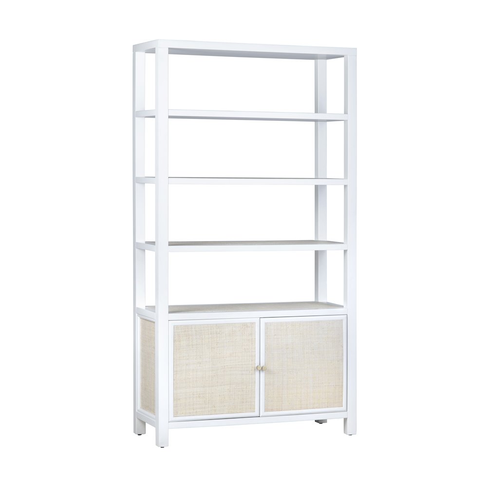 2 Door 3 Shelf White Etagere_Bookcase