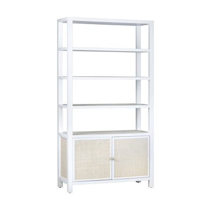 2 Door 3 Shelf White Etagere_Bookcase