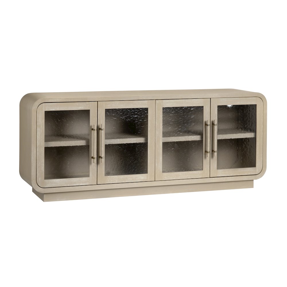 80" Tan 4-Door Media Credenza
