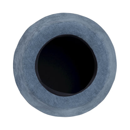 Navy Blue Chenille Mushroom Ottoman W/ Storage