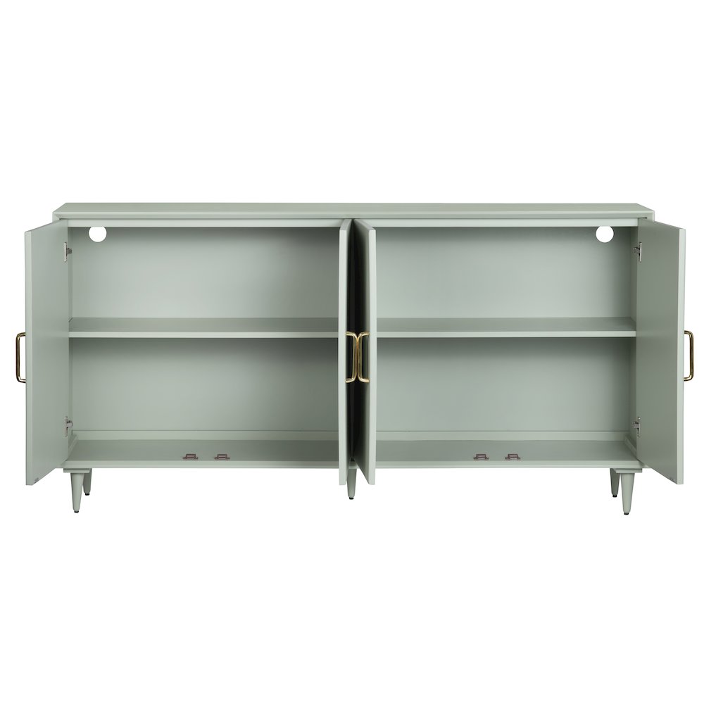 72" Sage Green 4 Door Media Credenza
