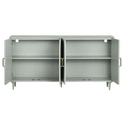 72" Sage Green 4 Door Media Credenza